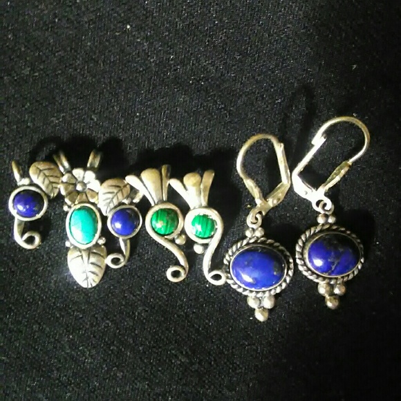 Q.T. Silver and Turquoise Pendants and Earings - Picture 1 of 3
